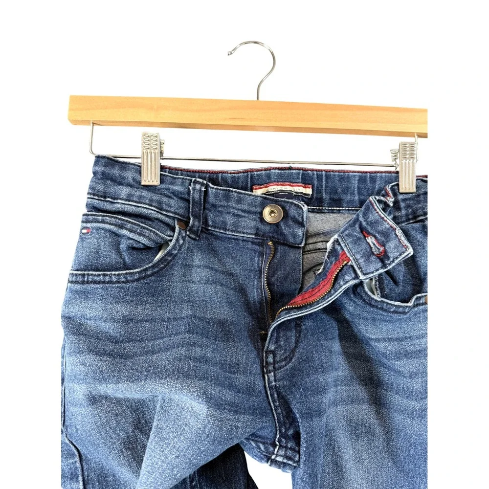 Tommy Hilfiger Straight Leg Jeans Size 12 Dark Wash Adjustable Waist EUC